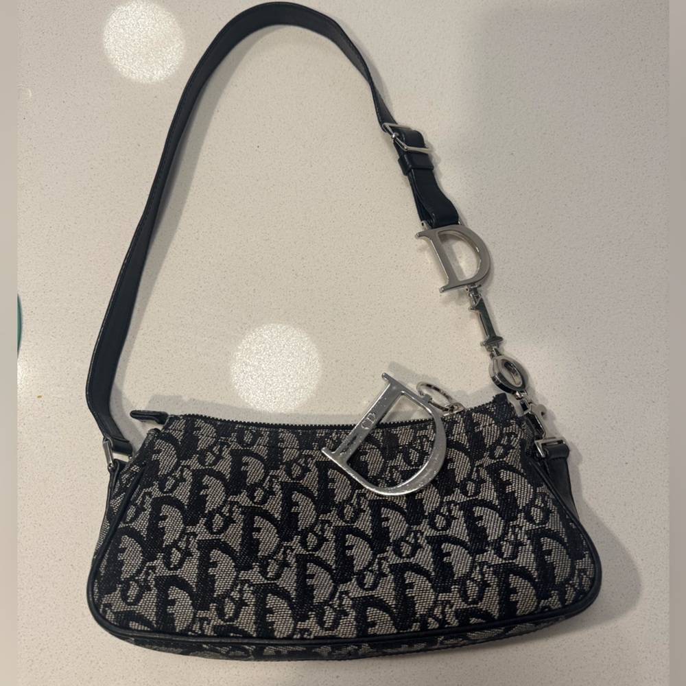 Dior Leather Blue Shoulder Bag